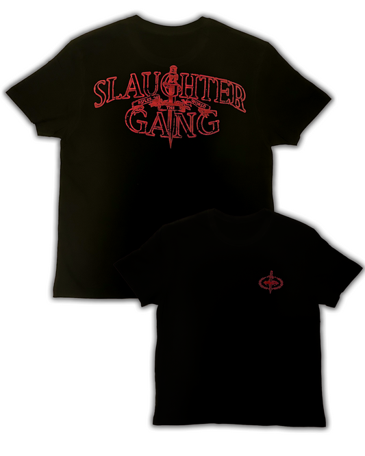 Camiseta Corteiz Halftone Island Tee Negro/Rojo